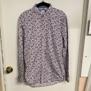 Zara Men's Multicolor Floral Slim Fit Button Down Shirt